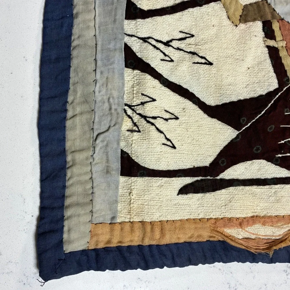 Antique Egyptian Khayamiya Hand Applique Wall Hanging Desert Caravan Folk Art